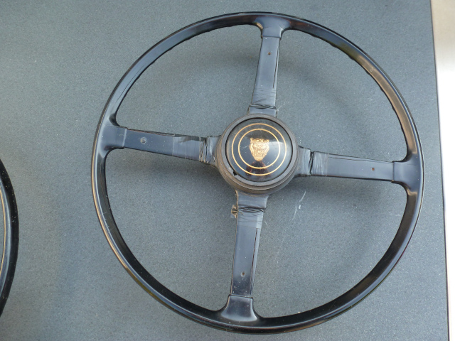 The same steering wheel before restoration