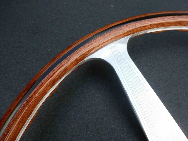 Ferrari 250 GT PF Nardi rim to spoke transition detail with polished aluminum