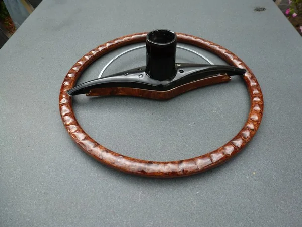 Jaguar MK2 steering wheel with original bakelite replaced by epoxy during restoration