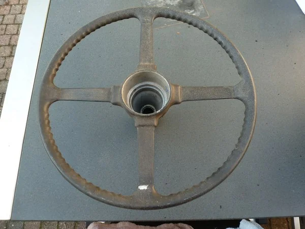 Jaguar XK120 steering wheel before restoration
