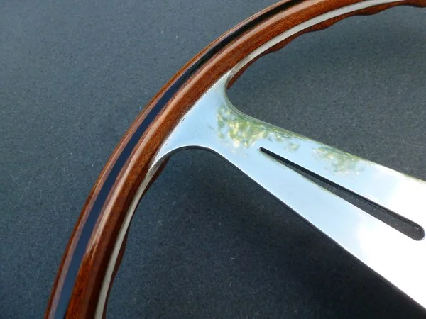Porsche 356 Nardi restored steering wheel close-up detail after restoration